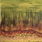 grass expanse 1 acrylic paper by Lauren McKinley Renzetti