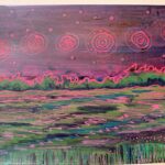 magical meadow acrylic on paper by Lauren McKinley Renzetti