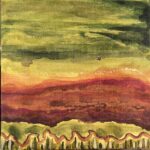 sunset expanse rythmns in grass acrylic on canvas by Lauren McKinley Renzetti