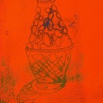 Bulbous Bottle ying monoprint by Lauren McKinley Renzetti