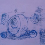 Blue Ovals Print by Lauren McKinley Renzetti