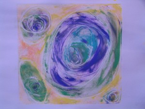 Oval Colligraph in cools