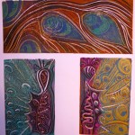 Peacock Triptych by Lauren McKinley Renzetti