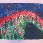 Cowpie Hill Monoprint by Lauren McKinley Renzetti