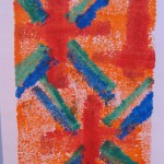 Orange Monoprint by Lauren McKinley Renzetti