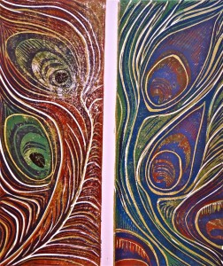 Feathers going left by Lauren McKinley Renzetti