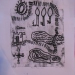 Map -Ying Yang Monoprint by Lauren McKinley Renzetti