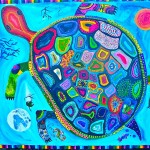 Group Turtle Painting 2011, corporate workshops by Lauren McKinley Renzetti