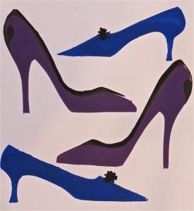 Shoes-purple blue grey by Lauren McKinley Renzetti