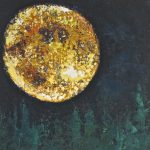 Block Age Moon Over Forest by Lauren Renzetti