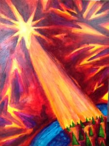 North Star LIght I, acrylic on canvas 36 x 48" $500 by Lauren MckInley Renzetti