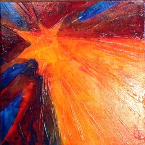 North Star Ligth II, acrylic on canvas 8 x8 $60 by LaurenMcKinley Renzetti