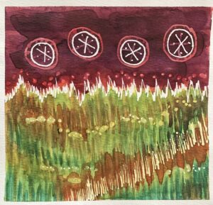 buzzing suns watercolour smallby Lauren McKinley Renzetti