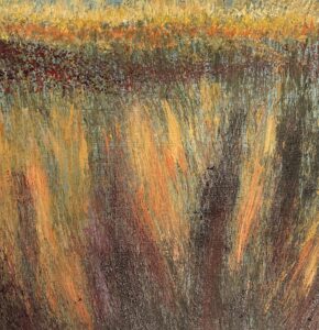 cresendo grass 1 acrylic on paper by Lauren McKinley Renzetti