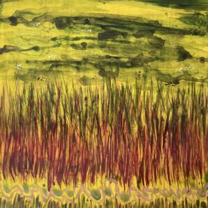 grass expanse II acrylic on paper by Lauren McKinley Renzetti