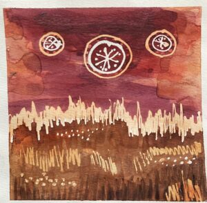 hot days , watercolour small by Lauren McKinley Renzetti