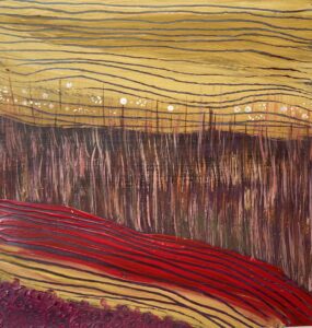 meadow patterns 1 acrylic on paper small by Lauren McKinley Renzetti