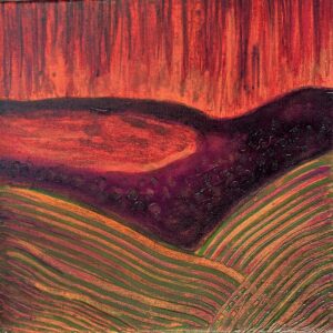 shorn meadow , acrylic on canvas by Lauren McKinley Renzetti