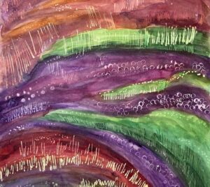 thistles abound 11 x 16 watercolour by Lauren McKinley Renzetti