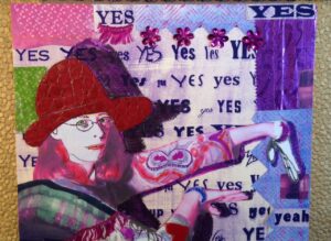 say Yes, mixed media collage 2019 by lauren mckinley renzetti