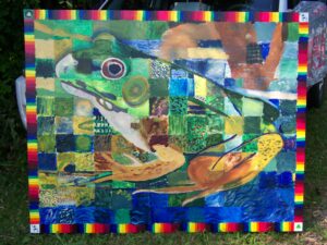 Frog Painting for 40 Anniversary, 4’x 5’, acrylic, 244 participants, Unicamp of Ontario Incorporated, Honeywood designed by Lauren renzetti 2009