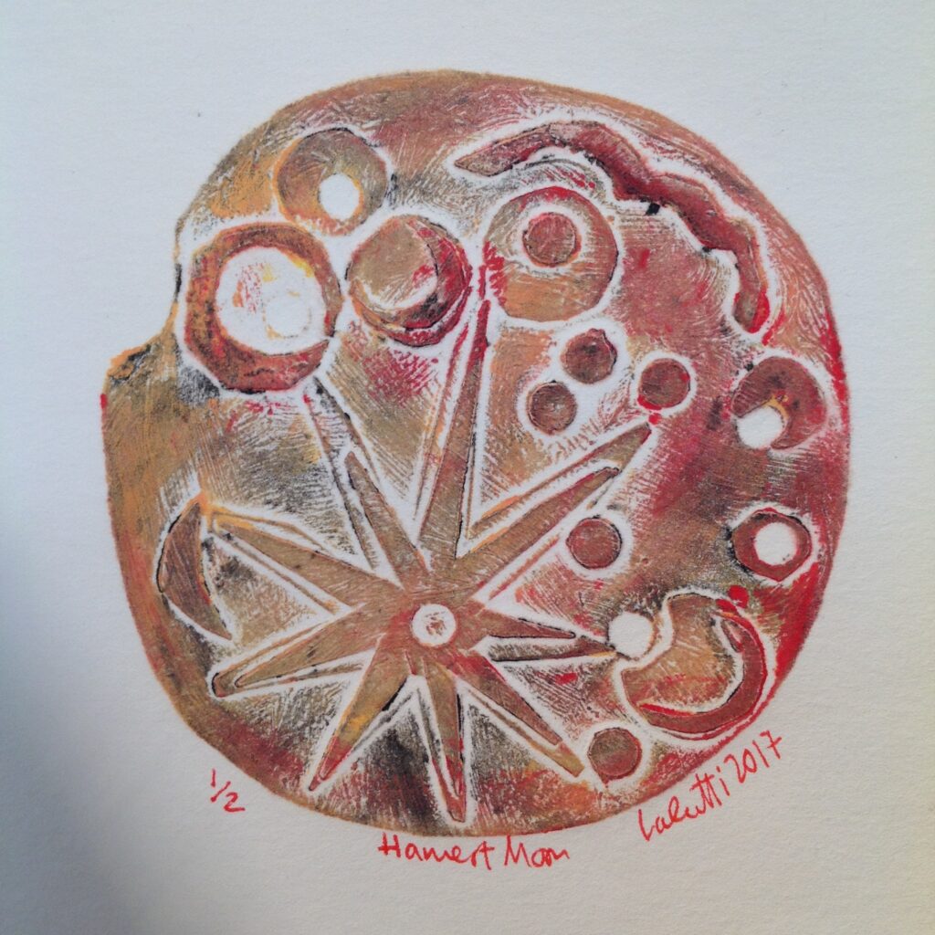 moon collagraph lauren mckinley renzetti