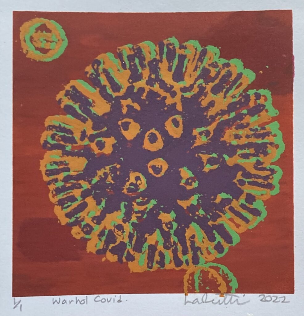 warhol covid silkscreen by lauren mckinley renzetti 2022