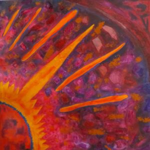 Occular Inspection, acrylic on canvas 48" x48" 2007 by Lauren Renzetti