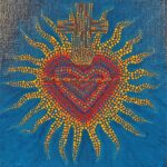 SOLD flaming heart by lauren mckinley renzetti