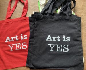 art is yes printed bags by lauren mckinley renzetti