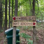 beach signs for unicamp 2023 , wood burned and painted made by lauren renzetti