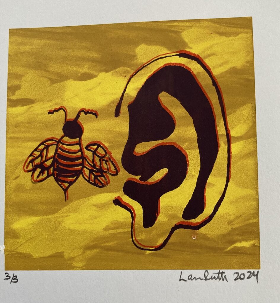 Bee hear by lauren mckinley renzetti , silkscreen 2024