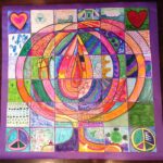 Chalice- Group Drawing to build a spiritual community 36 6” x6” in squares 36 participants, Neighbourhood Unitarian Universalist Congregation, Toronto 2017 design by lauren renzetti