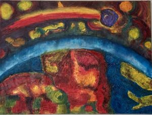 hailey's comet over atlantis in africa 2020 acrylic by lauren mckinley renzetti