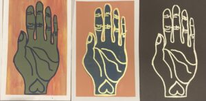 hands- silkscreened cards by lauren mckinley renzetti