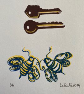 keys to bee-ing by lauren mckinley renzetti , silkscreen