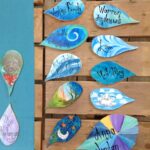 blue leaves for capital campaign tree painted by community design by lauren renzetti 2018