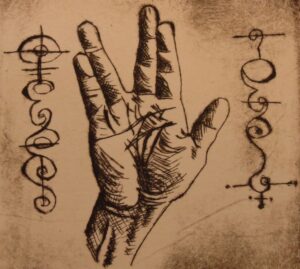 live long and prosper , intaglio dry point by lauren mckinley