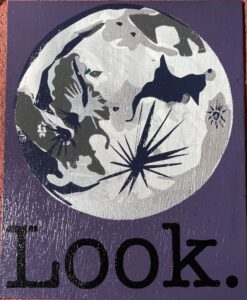 LOOK silkscreen on painted wood lauren mckinley renzetti 2024