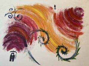 love is blind? ,22 x 28 monoprint by lauren mckinley renzetti 2024