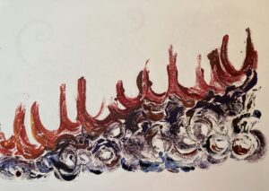 love trip 1, 22 x 28 monoprint by lauren mckinley renzetti 2024