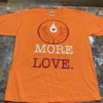 more love tshirt orange silkscreen by lauren renzetti 2024