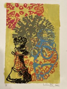 nature check mate silkscreen by lauren mckinley renzetti
