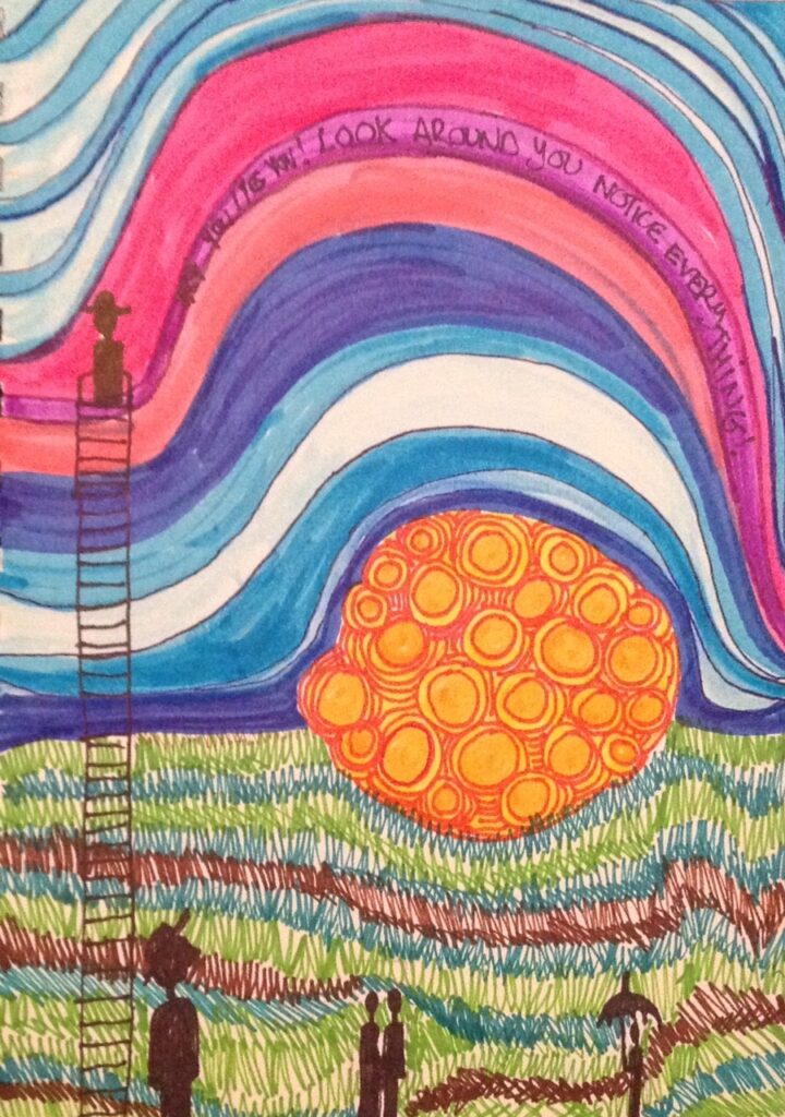notice ev.er.y.thing , 10 x 8 ink by lauren mckinley renzetti 2019