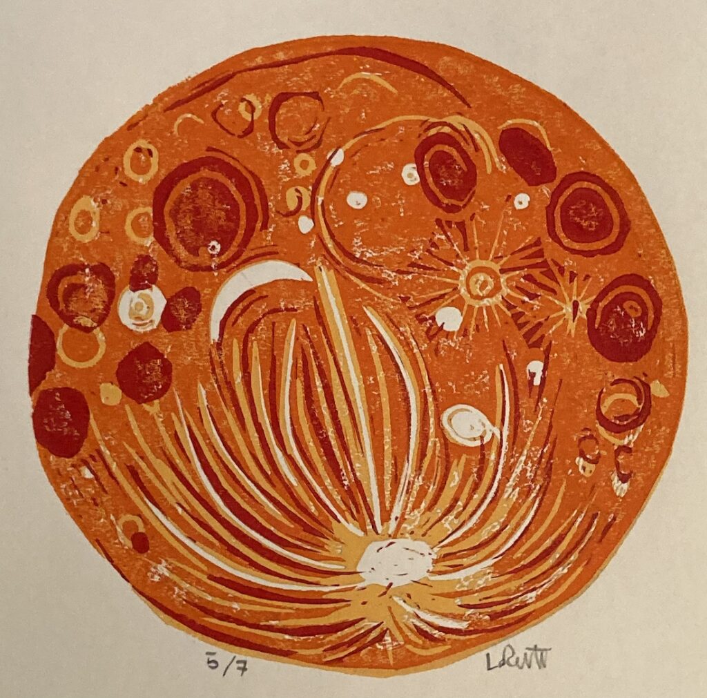 reduction lino moon in orange lauren mckinley renzetti