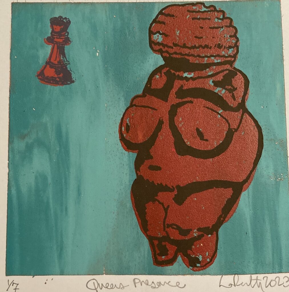 queens presence 2023 silkscreen by lauren mckinley renzetti