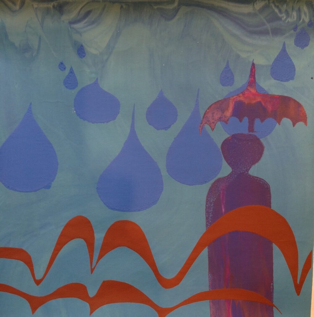 its rainy, an excuse 2023silkscreen by lauren mckinley renzetti