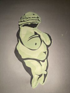 venus in green on grey 2023 silkscreen by lauren mckinley renzetti