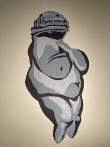 venus in grey on tan 2023 silkscreen by lauren mckinley renzetti