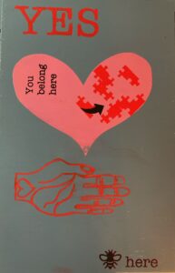 you belong silkscreen on painted wood lauren mckinley renzetti 2024